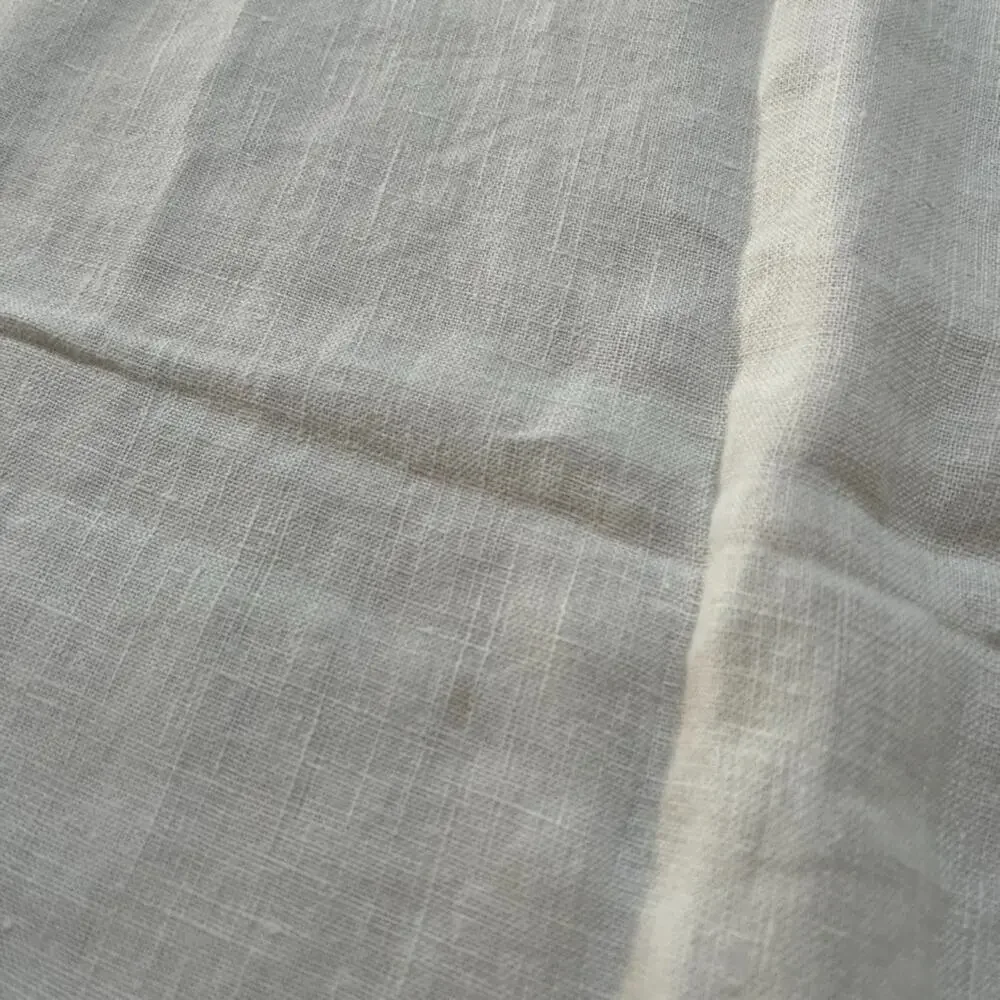 Vintage Off White Linen Tablecloth 47